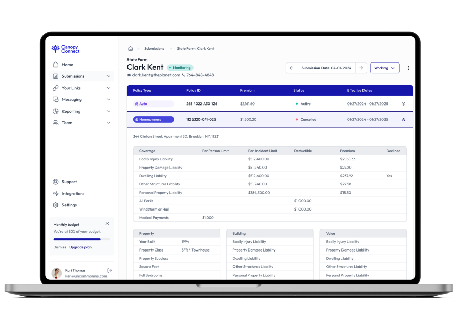 View policy information Canopy Connect mockup